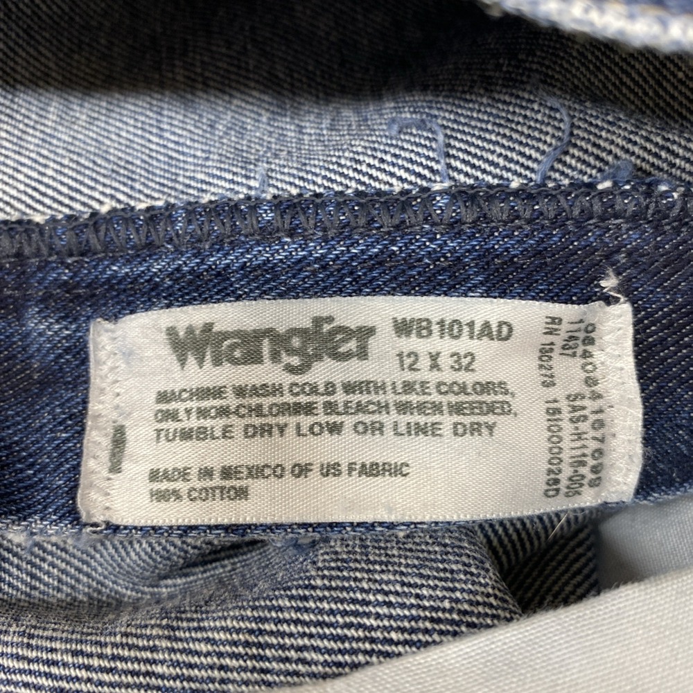 VTG Wrangler Blues Jeans Women 12x32 Blue Denim 100% Cotton WB101AD Tapered 90's - Picture 8 of 11